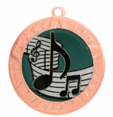 Music Award Medal - Bronze Frame, 2 3/4"