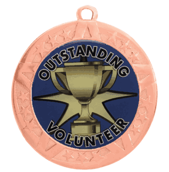 2 3/4" T-Series Medal with Bronze Frame: Outstanding Volunteer - Click to enlarge