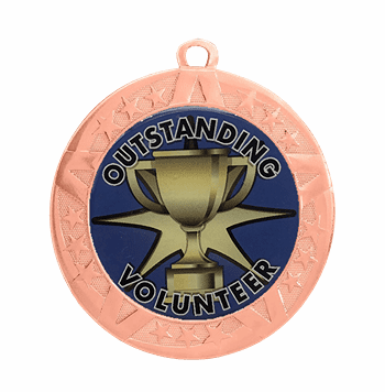 Outstanding Volunteer Award Medal - Bronze Frame, 2 3/4" - Click to enlarge