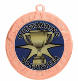 2 3/4" T-Series Medal with Bronze Frame: Outstanding Volunteer