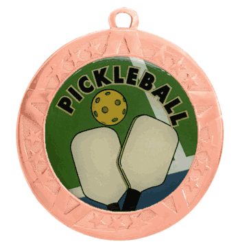 2 3/4" T-Series Medal with Bronze Frame: Pickleball - Click to enlarge