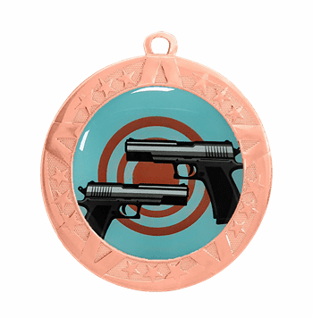 Pistols Award Medal - Bronze Frame, 2 3/4" - Click to enlarge
