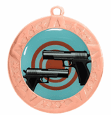 Pistols Award Medal - Bronze Frame, 2 3/4"