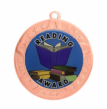 Reading Award Medal - Bronze Frame, 2 3/4" - Click to enlarge