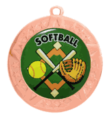 2 3/4" T-Series Medal with Bronze Frame: Softball