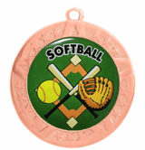 Softball Award Medal - Bronze Frame, 2 3/4"