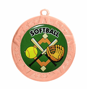 Softball Award Medal - Bronze Frame, 2 3/4" - Click to enlarge