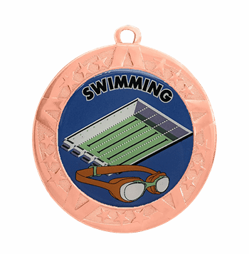 Swimming Award Medal - Bronze Frame, 2 3/4" - Click to enlarge