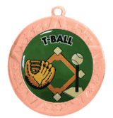 2 3/4" T-Series Medal with Bronze Frame: T-Ball