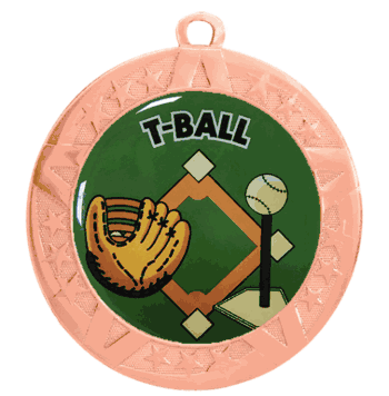2 3/4" T-Series Medal with Bronze Frame: T-Ball - Click to enlarge
