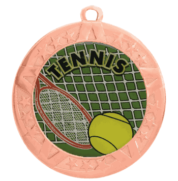 2 3/4" T-Series Medal with Bronze Frame: Tennis - Click to enlarge