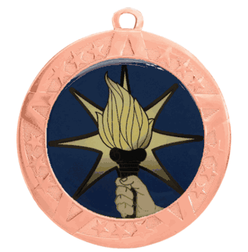 2 3/4" T-Series Medal with Bronze Frame: Torch - Click to enlarge