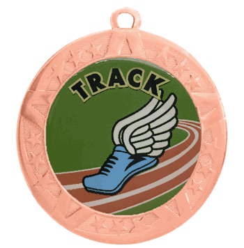 2 3/4" T-Series Medal with Bronze Frame: Track - Click to enlarge