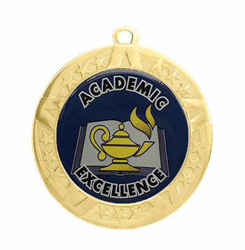 Academic Excellence Award Medal - Gold Frame, 2 3/4" - Click to enlarge