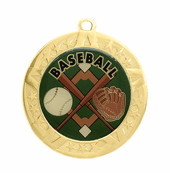 Baseball Medal - Gold Frame, 2 3/4" - Click to enlarge