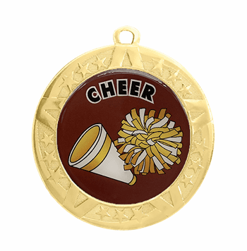 Cheer / Spirit Award Medal - Gold Frame, 2 3/4" - Click to enlarge