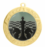 Chess Award Medal - Gold Frame, 2 3/4"