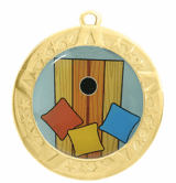 2 3/4" T-Series Medal with Gold Frame: Cornhole