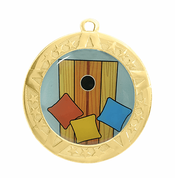 Gold Cornhole Award Medal, 2 3/4" - Click to enlarge