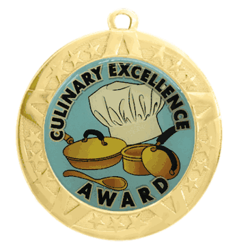2 3/4" T-Series Medal with Gold Frame: Culinary - Click to enlarge