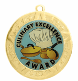Culinary Award Medal - Gold Frame, 2 3/4"