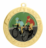 Gold Cycling Award Medal, 2 3/4"