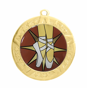 Dance Award Medal - Gold Frame, 2 3/4" - Click to enlarge