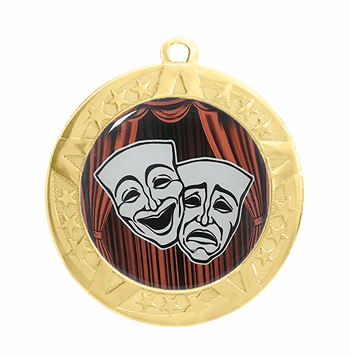 Drama Award Medal - Gold Frame, 2 3/4" - Click to enlarge