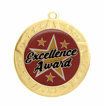 Excellence Award Medal - Gold Frame, 2 3/4" - Click to enlarge