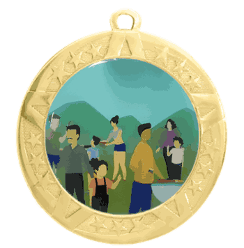 2 3/4" T-Series Medal with Gold Frame: Family Reunion - Click to enlarge