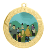 2 3/4" T-Series Medal with Gold Frame: Family Reunion