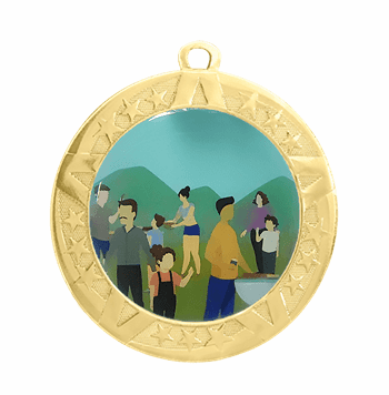 Family Reunion Award Medal - Gold Frame, 2 3/4" - Click to enlarge