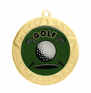 Golf Medal - Gold Frame, 2 3/4" - Click to enlarge