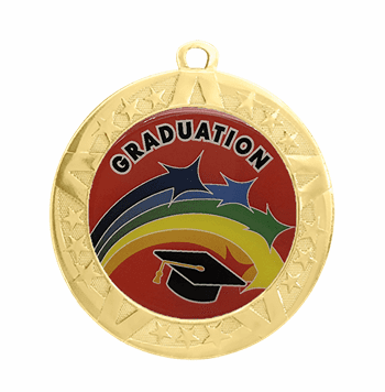 Gold Graduation Award Medal, 2 3/4" - Click to enlarge