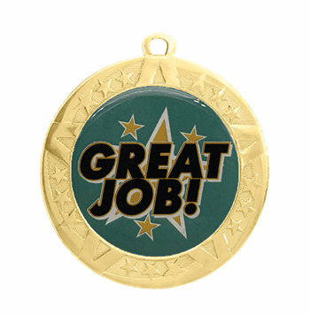 Great Job Award Medal - Gold Frame, 2 3/4" - Click to enlarge