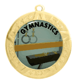 2 3/4" T-Series Medal with Gold Frame: Gymnastics