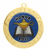 Honor Roll Award Medal - Gold Frame, 2 3/4"