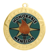 2 3/4" T-Series Medal with Gold Frame: Honorable