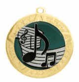 Music Award Medal - Gold Frame, 2 3/4"