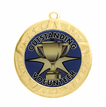 Outstanding Volunteer Award Medal - Gold Frame, 2 3/4" - Click to enlarge