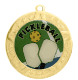 2 3/4" T-Series Medal with Gold Frame: Pickleball