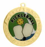 Pickleball Award Medal - Gold Frame, 2 3/4"