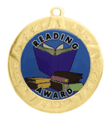 2 3/4" T-Series Medal with Gold Frame: Reading
