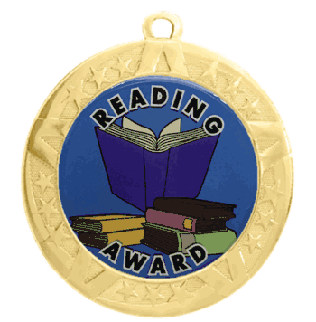 2 3/4" T-Series Medal with Gold Frame: Reading - Click to enlarge