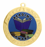 2 3/4" T-Series Medal with Gold Frame: Reading