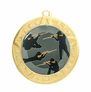 Rifle Award Medal - Gold Frame, 2 3/4" - Click to enlarge