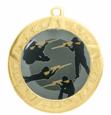 Rifle Award Medal - Gold Frame, 2 3/4"