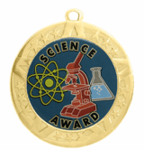 Science Award Medal - Gold Frame, 2 3/4"