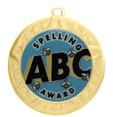 2 3/4" T-Series Medal with Gold Frame: Spelling