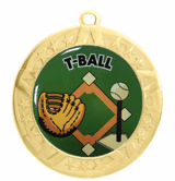 T-Ball Award Medal - Gold Frame, 2 3/4"